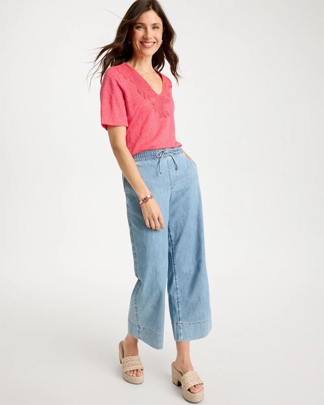 Flora Lace V-Neck Tee - image 2